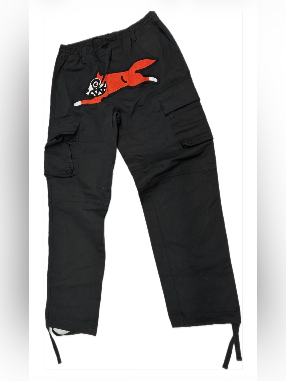 Icecream Black Jogger Cargo Pants with Red Graphic NEW
